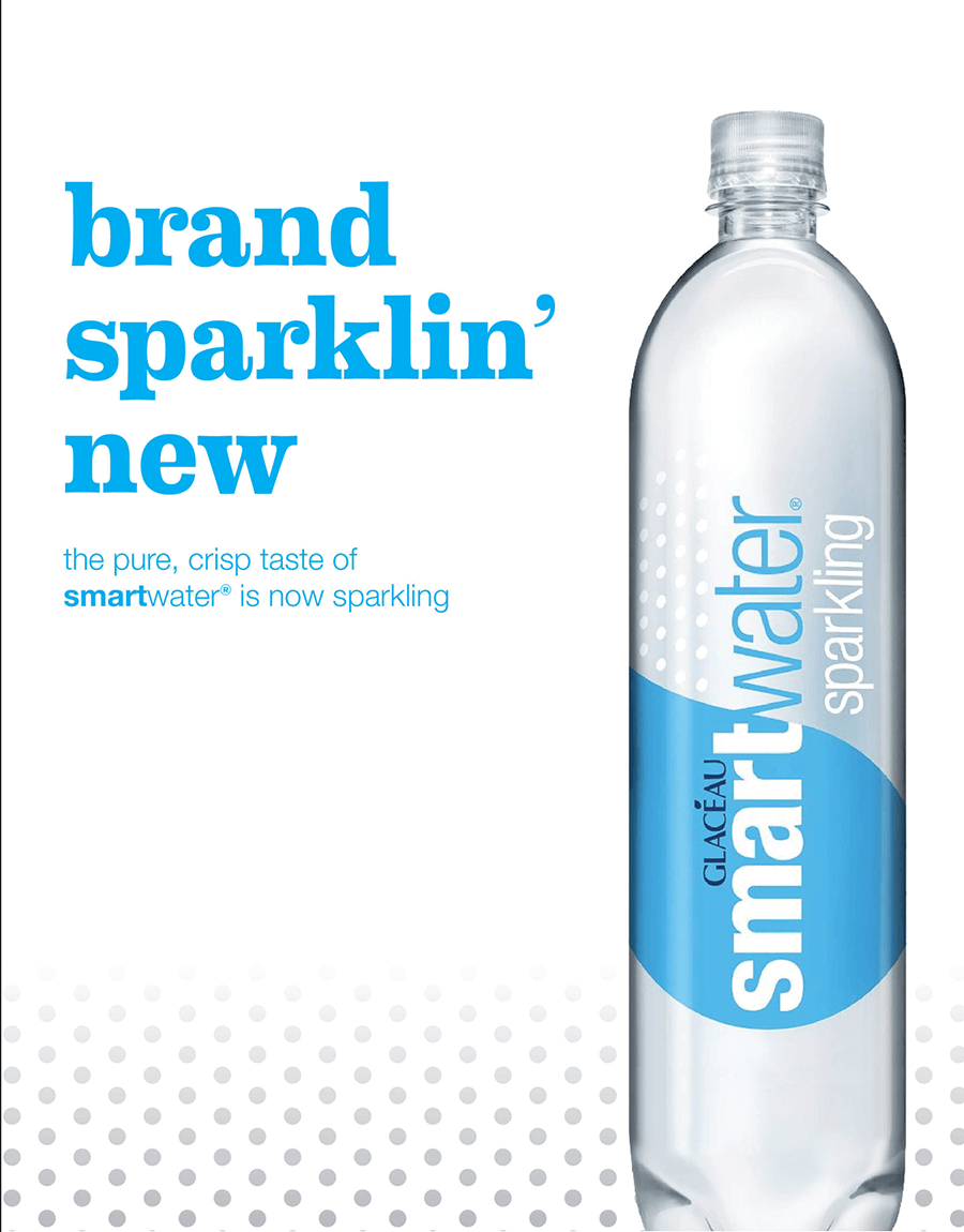 smartwater sparkling launch material: POS signage