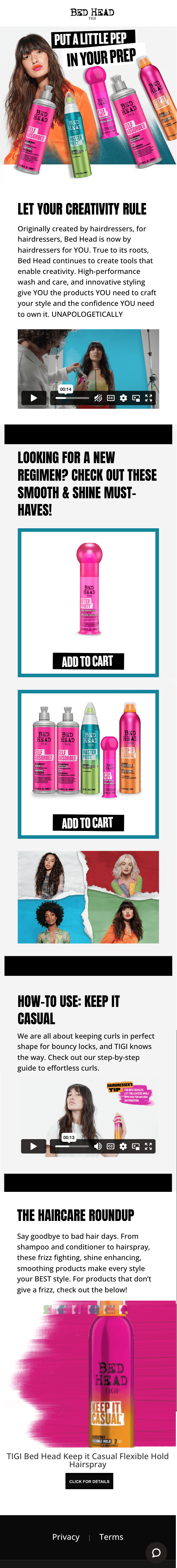 TIGI landing page